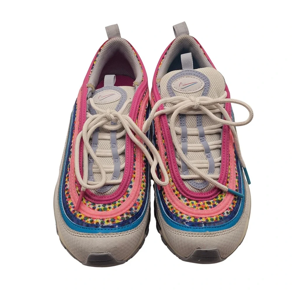 Nike Air Max 97 Size 6Y White Pink Blue Rainbow Kidcore Sneakers DV7550-100